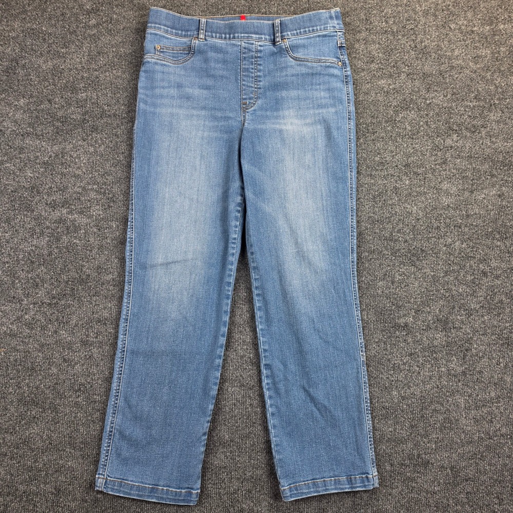 Spanx Straight Leg Jeans Women's XL High Rise Pull-On Vintage Indigo 20356R Blue